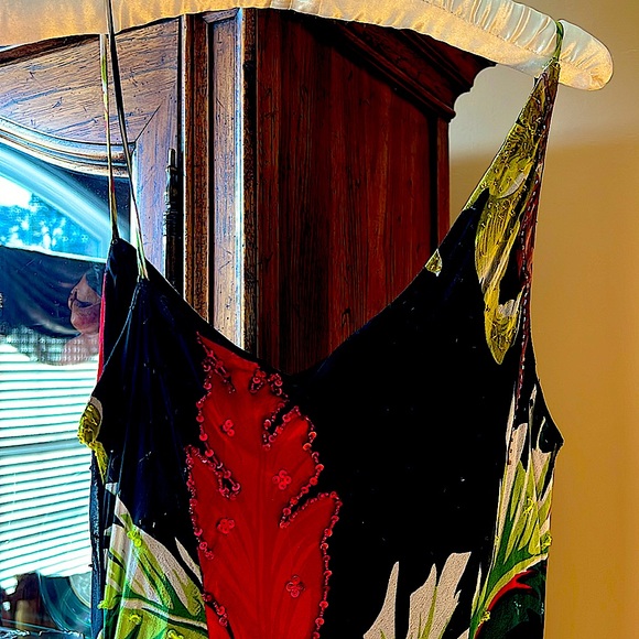 ❤️StunningAlberto Makali100% SilkBeaded&Sequined.GorgeousFloralLeaf patternEUC10 - Picture 9 of 10